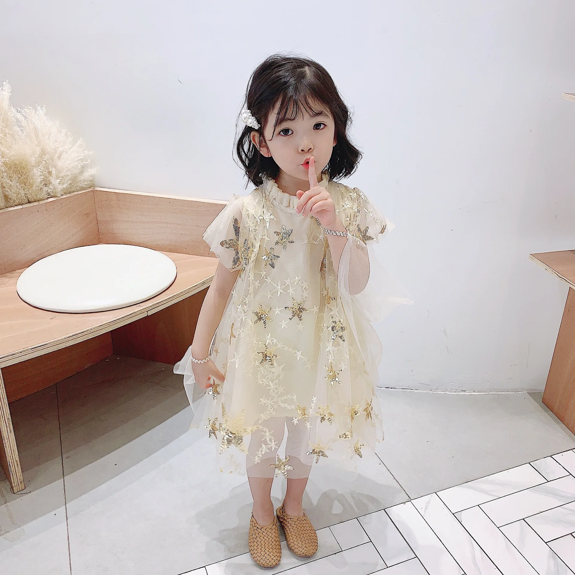 Летняя шаль с блестками и вышивкой для маленьких девочек лоскутное 3-слойное