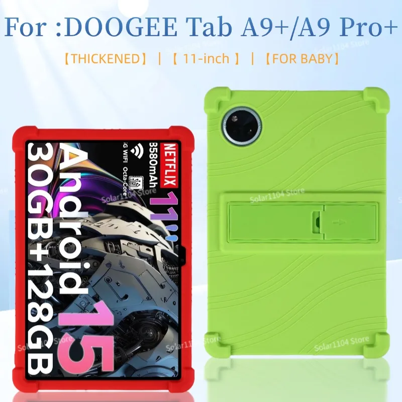 Фото Для планшета DOOGEE Tab A9 +/A9 Pro+, 11 дюймов, DOOGEE Tab A9Pro+, удобный для детей, мягкий силиконовый регулируемый чехол-подставка №1