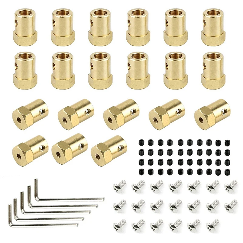 

New 20 Pieces 7Mm Motor Flexible Coupling Coupler Connector With Screws For Car Wheels Tires Shaft Motor Accessories