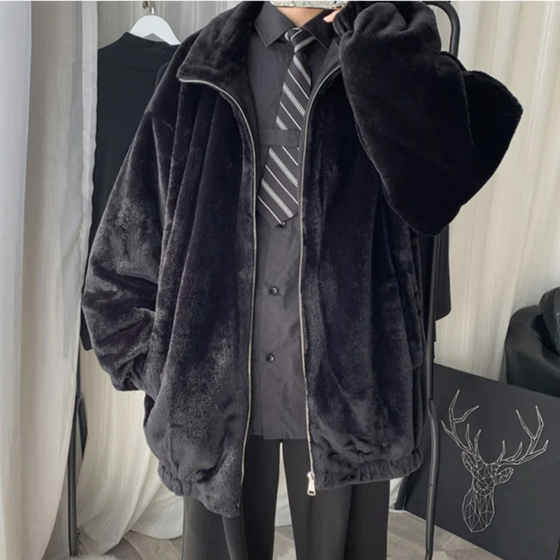 Winter Jacket Men Warm Fashion 5 Colors Casual Thickened Lamb Wool Jacket Men Streetwear Loose Short Coat Mens Fleece Coat M-2XL