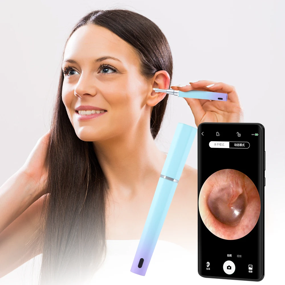 

Wireless Visual Otoscope Visual Luminous Ear Pick Ear Cleaning Tool Luminous HD Endoscopy Ear Picking Spoon Ear Wax Cleaning