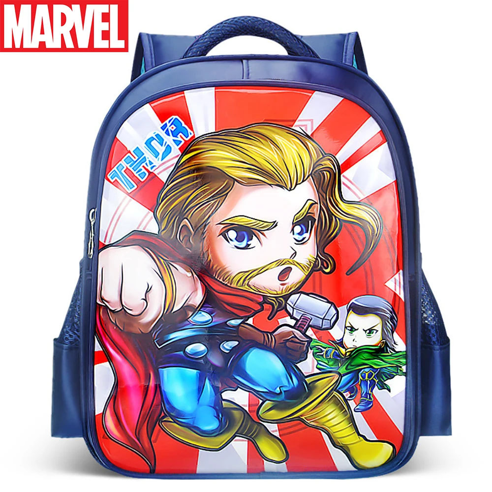 

Marvel Children's Lovely Cartoon Superhero Schoolbags For Boys Thor Spider-man Print Backpacks Kids Fashion Large Capacity Bags