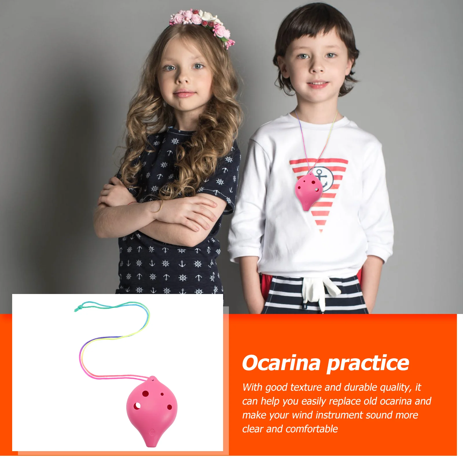 Ocarina Portable 6-hole Beginner Practice Wind Instrument Plastic Creative Baby Alto