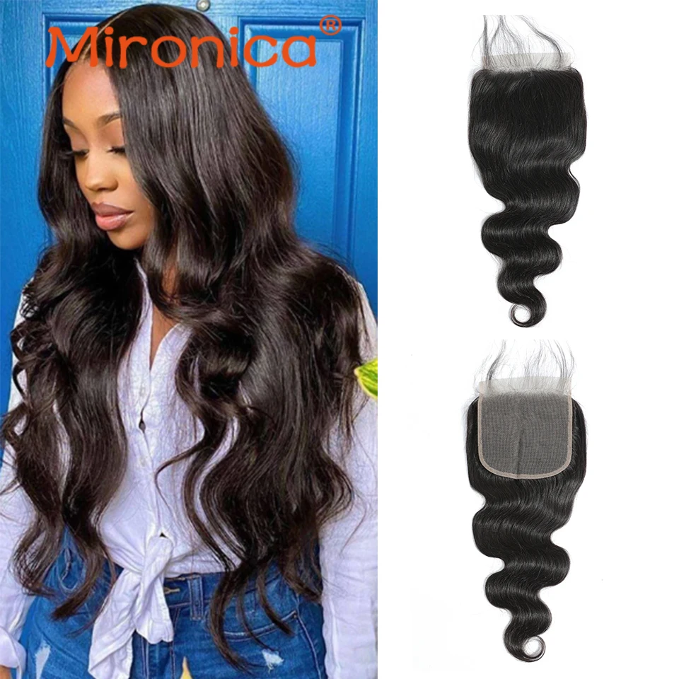 

Mironica Body Wave 4x4 Lace Closure Natural Color Brazilian Human Hair 13x4 Frontal Closure 5X5 6X6 HD Transparent Lace Closure
