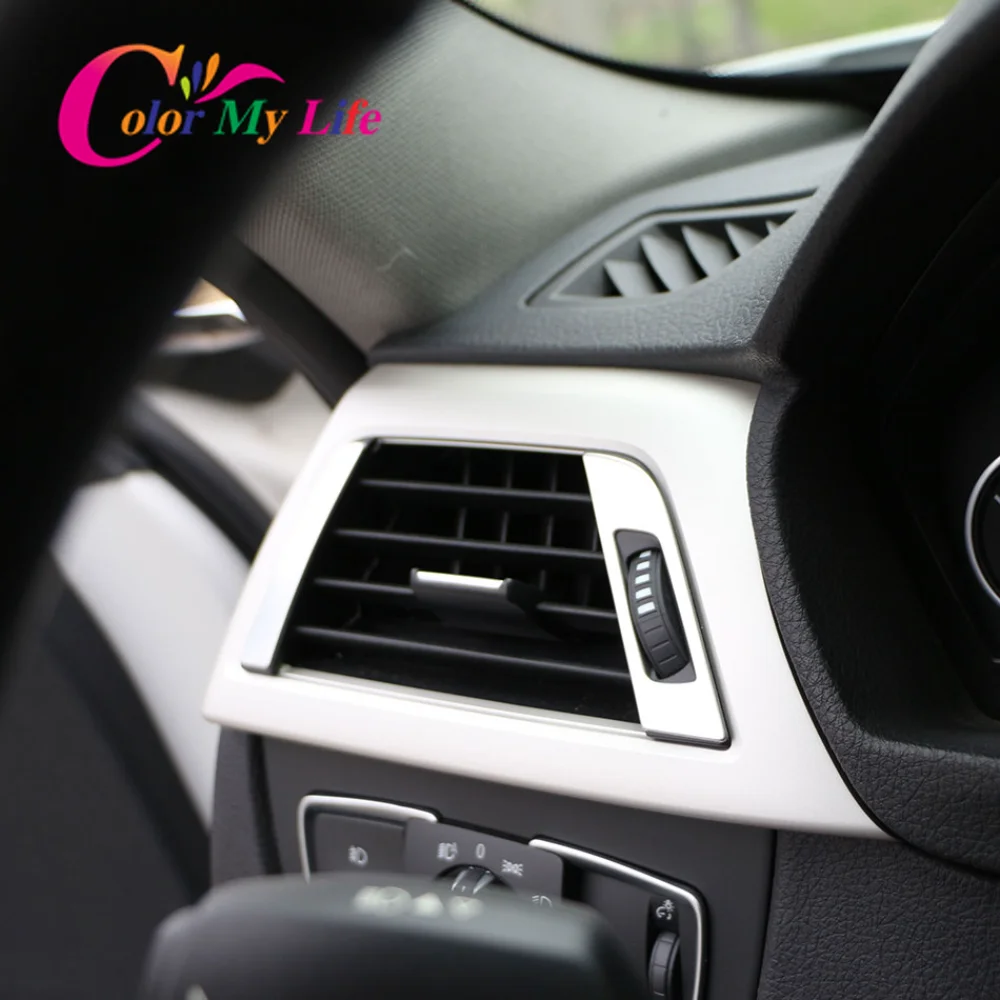 

Car Interior Air Vent Sequin Trim Decorative Frame Stainless Steel Strip Decal 3D Sticker for BMW 3 Series F30 F35 320I 316I