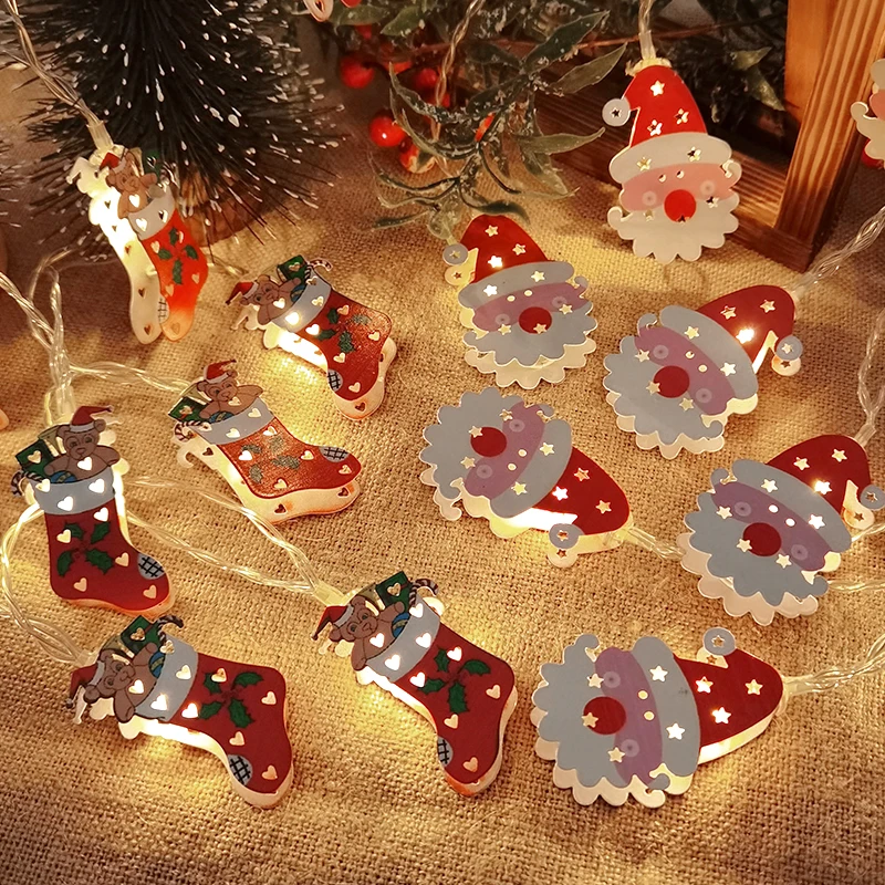 

СВЕТОДИОДНАЯ Гирлянда в виде Санта-Клауса, снеговика, дерева, 1,6 м, 10 светодиодов, Рождественское украшение для дома, Рождественское украшен...