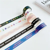 ins cartoon cute creative english decorative tape kawaii sealing sticker hand account stationery washi tape 5m school tools
