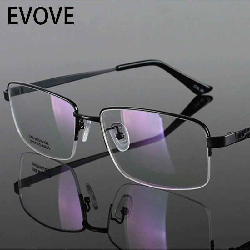 

Evove 155mm Oversized Male Eyeglasses Frame Glasses Men Semi Rimless Myopia Glasses Spectacles for Prescription Large Face Big