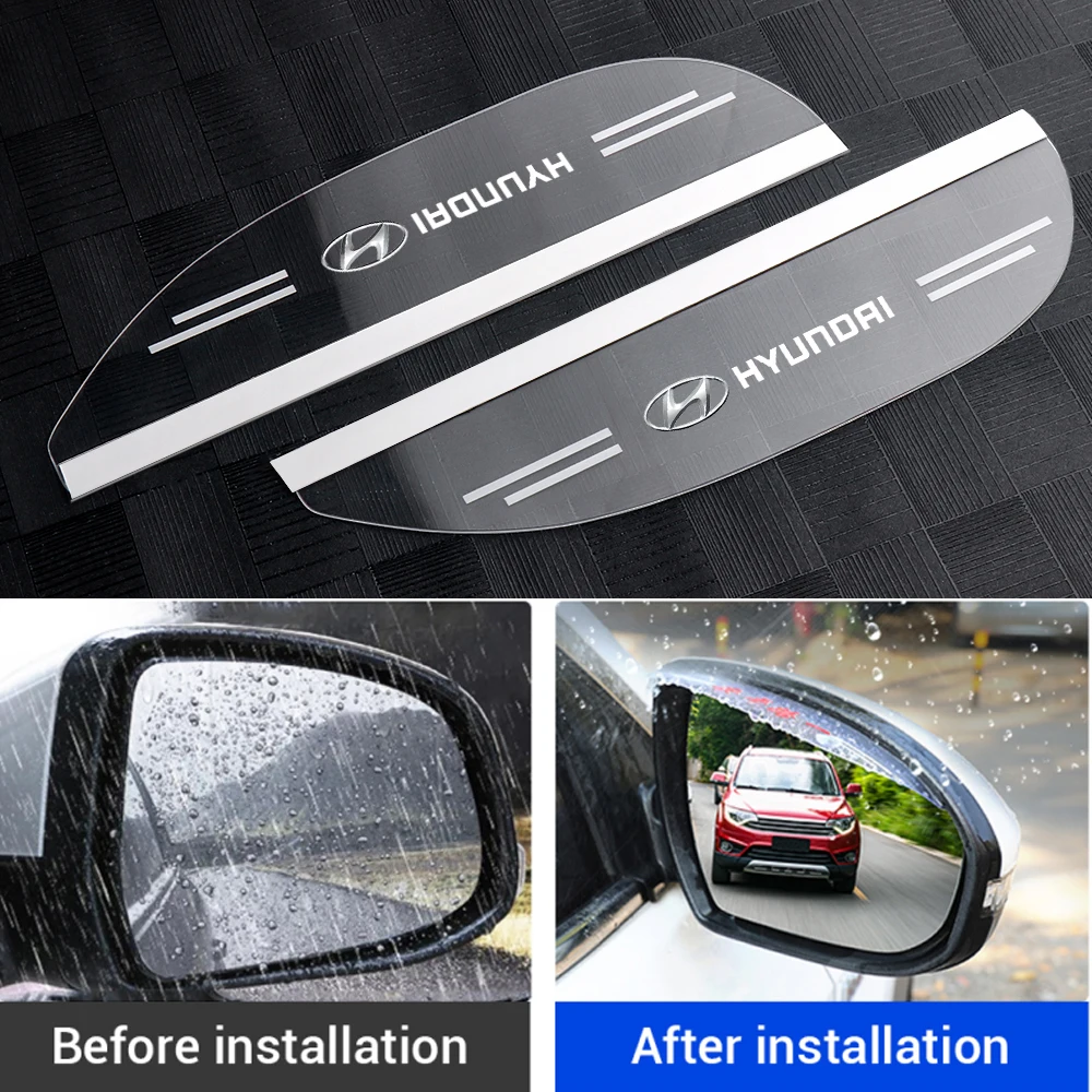 

Car Side Rear View Mirror Rain Eyebrow Protection Rain Cover Sticker For Hyundai Tucson GDI I30 I20 I10 IX20 IX30 Ix35 Accent
