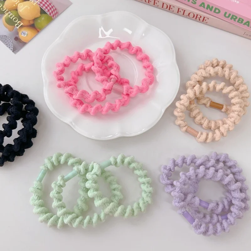 

3pcs/set Colorful Threaded Rubber Bands Sweet High Ponytail Hair Rope Ties Cute Hair Bands for Girls Headdress Elastiekjes Haar