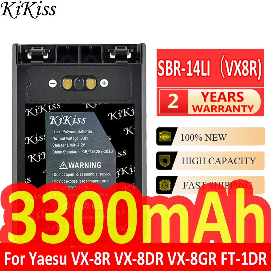 

KiKiss Powerful Battery SBR-14LI (VX8R) 3300mAh For Yaesu VX-8R VX-8DR VX-8GR FT-1DR FT1XD FT-2DR radio FNB-102LI FNB-101Li