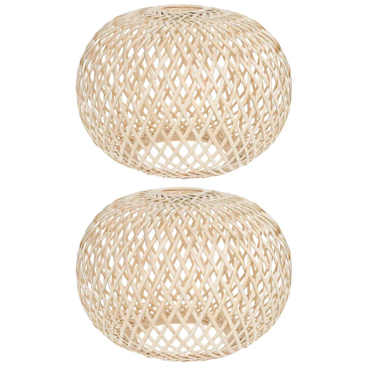 

2 pcs Ceiling Lamp Cover Bamboo Weaving Craft Lampshade DIY Decor Accessory