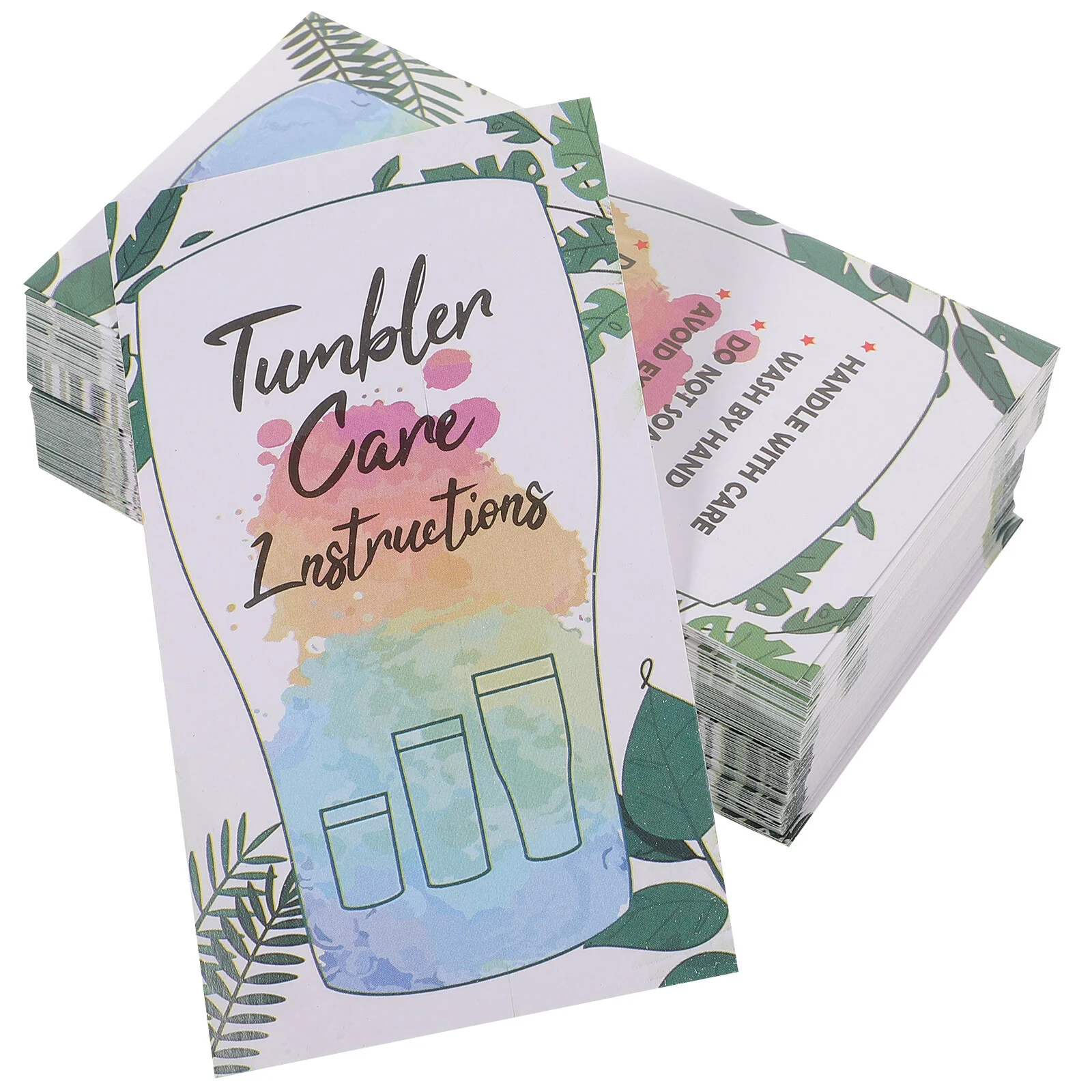 

Sticker Glass Care Cards Tumbler Small Guide Instructions Packing Cup Tags Paper Tabs