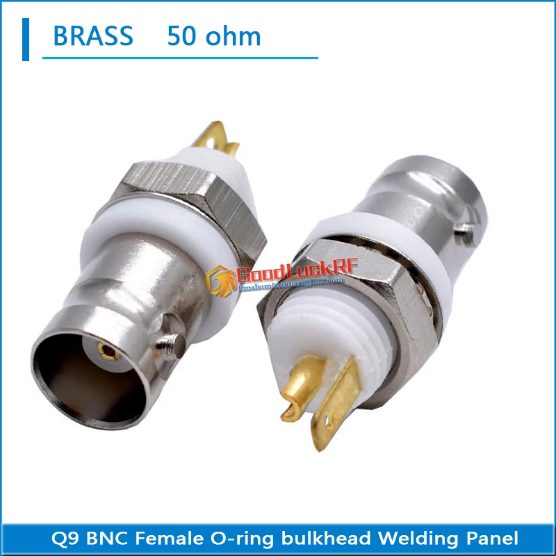 

50 ohm Q9 BNC Female O-ring Bulkhead Washer Nut Plug solder cup Welding panel RF Connector Adapter High-quality