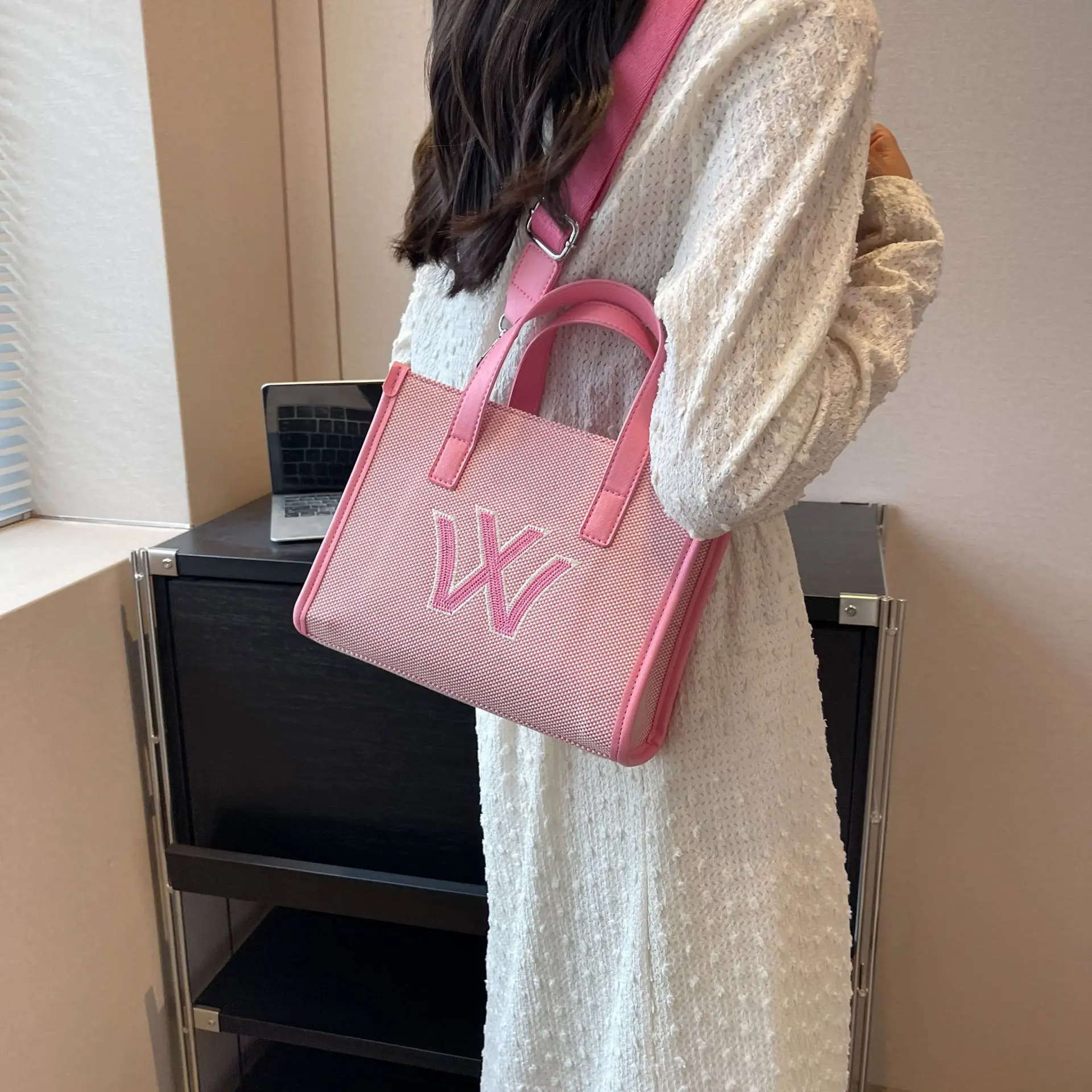 Canvas Tote Bags for Women Large Capacity Luxury Shoulder Messenger Bag Female Fashion Designer Sling Crossbody Bag