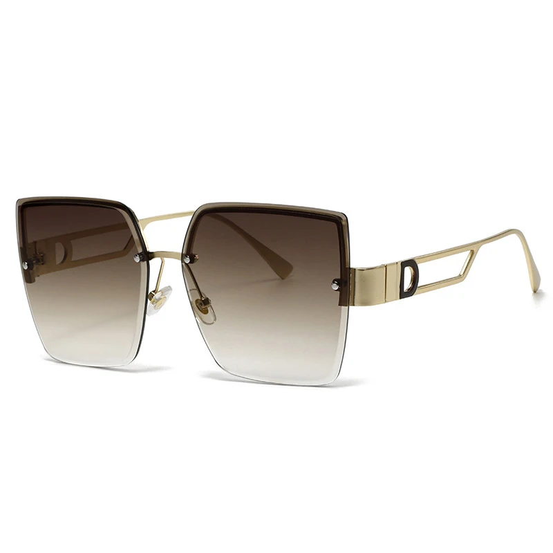 Очки солнцезащитные унисекс квадратные градиентные без оправы UV400