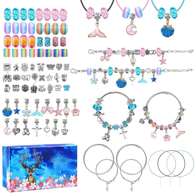 

Beaded Bracelets Kit Necklace Making Kit Craft Kits Included Beautiful Gift Box String Beads DIY Beaded Jewelry Making For Girls