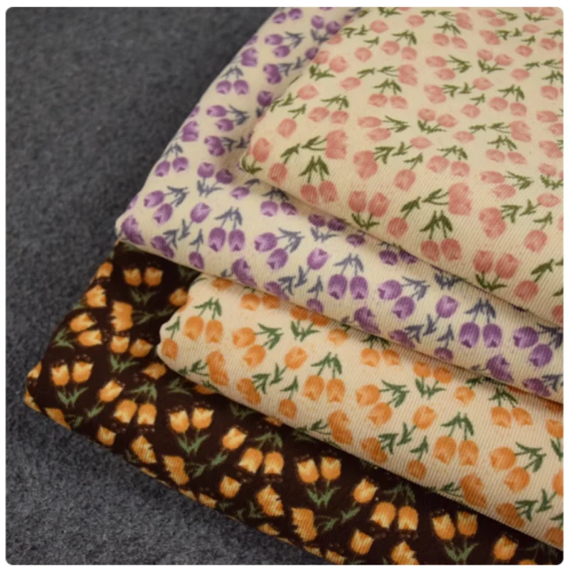 Вельветовая ткань Beauty Tulip Little Flower рубашка платье пальто поверхность обуви