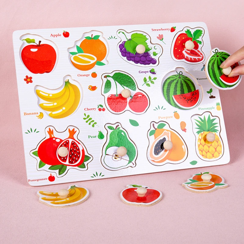 Деревянная головоломка Монтессори для малышей 1 2 3 лет подарок мальчиков и