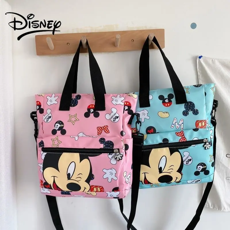 Disney Shoulder Bag for Girl Kids Side Bags for Girls Mini Mickey Mouse Handbags Tote Waterproof Nylon Cute for Class Students
