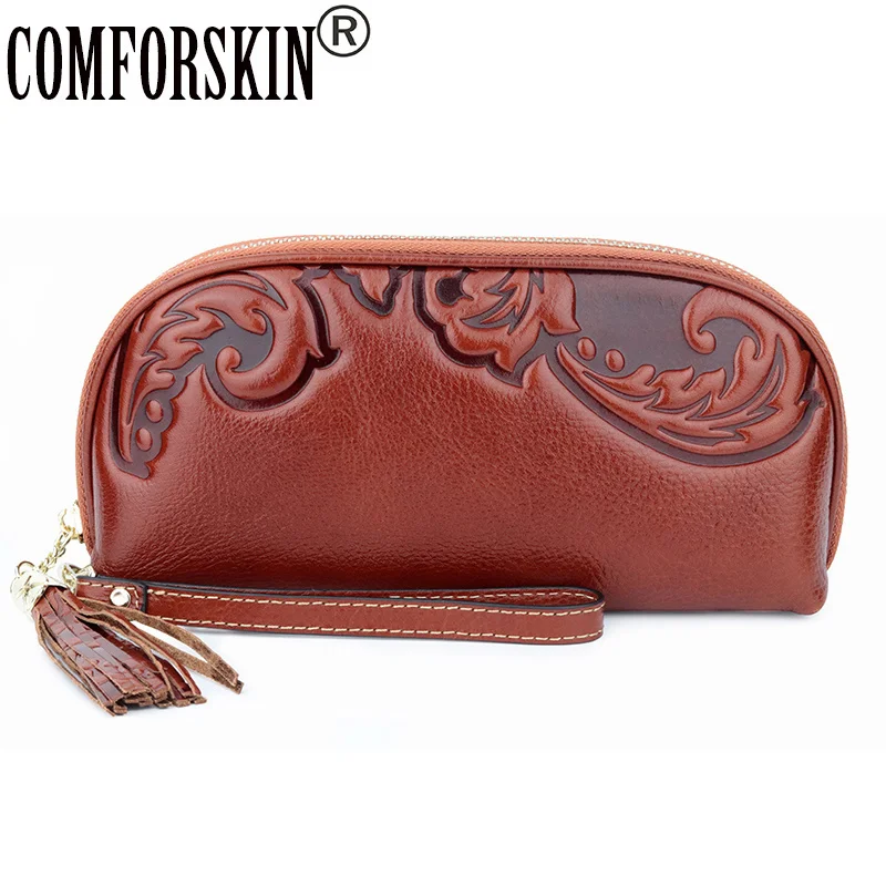 

Brand Women Leather Bags New Arrivals Vintage Style Day Clutches With Hand Rope 2023 Cowhide Leather Mini Handbag
