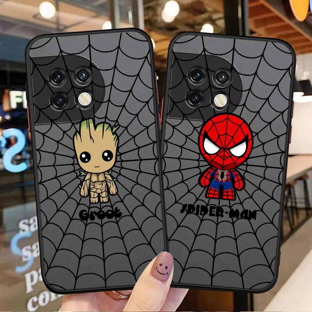 

Marvel Groot Spider Man Iron Man Matte Phone Case For OnePlus 10 9 8T 8 7T 7 6T 6 5T 5 Nord N100 N10 CE2 CE 2 5G Silicone Funda