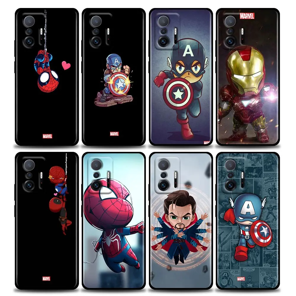 

Marvel Phone Case for Xiaomi Mi 12 12X 11i 11 11X 11T Poco X3 NFC M3 Pro F3 GT M4 Case Soft Silicone Cover Cartoon Marvel heroes