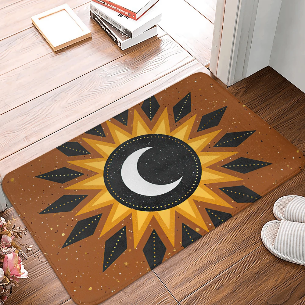 

Кухонные коврики с принтом Золотой масляной живописи, солнце, луна, противоскользящий подарок, современный ковер для гостиной, ванной, двер...