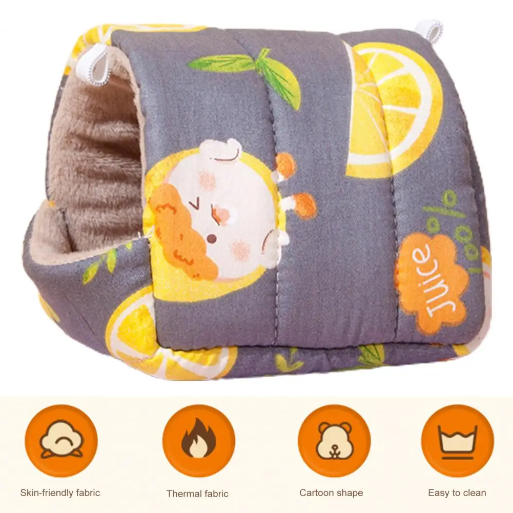 

Autumn Winter Pet Bed Cozy Cartoon Pattern Hamster Nest Warm Resting Space for Hedgehogs Squirrels Chinchillas Pet House