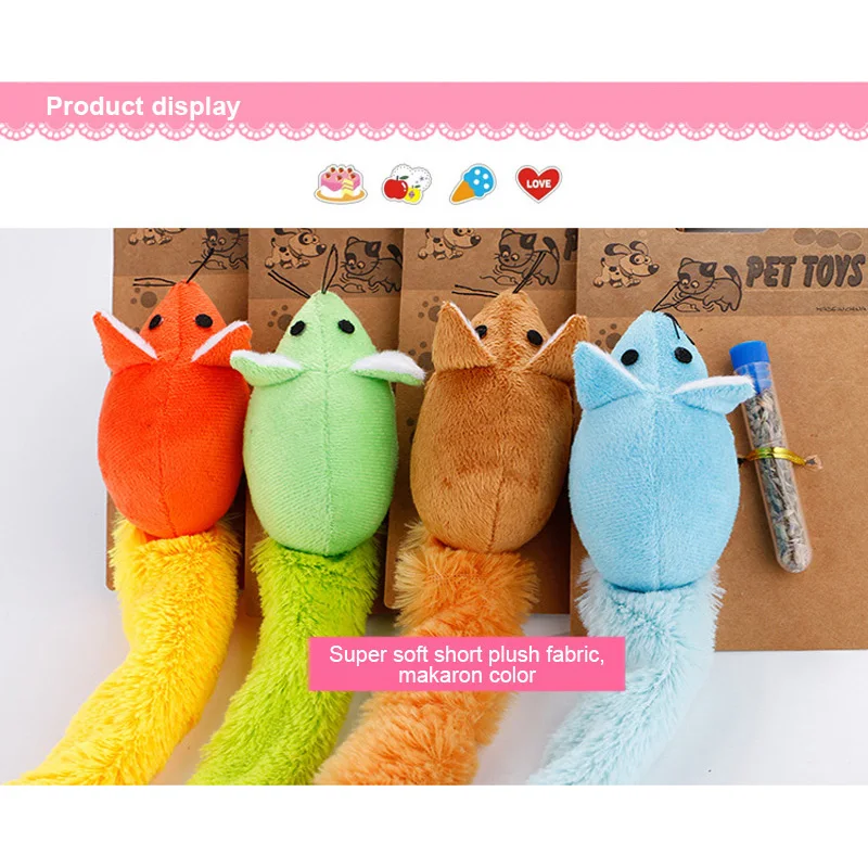 

Pet Cat Toy Interactive Cats Teaser Toys Long Tail Mouse Toy Scratch Playing Training Toys Catnip For Kitten Mice Rat Product