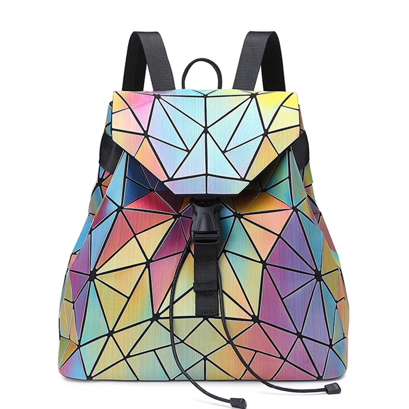

Diamond Geometric colourful drawstring Female Backpack Geometric Women school backpacks for teenage girls mochila feminina