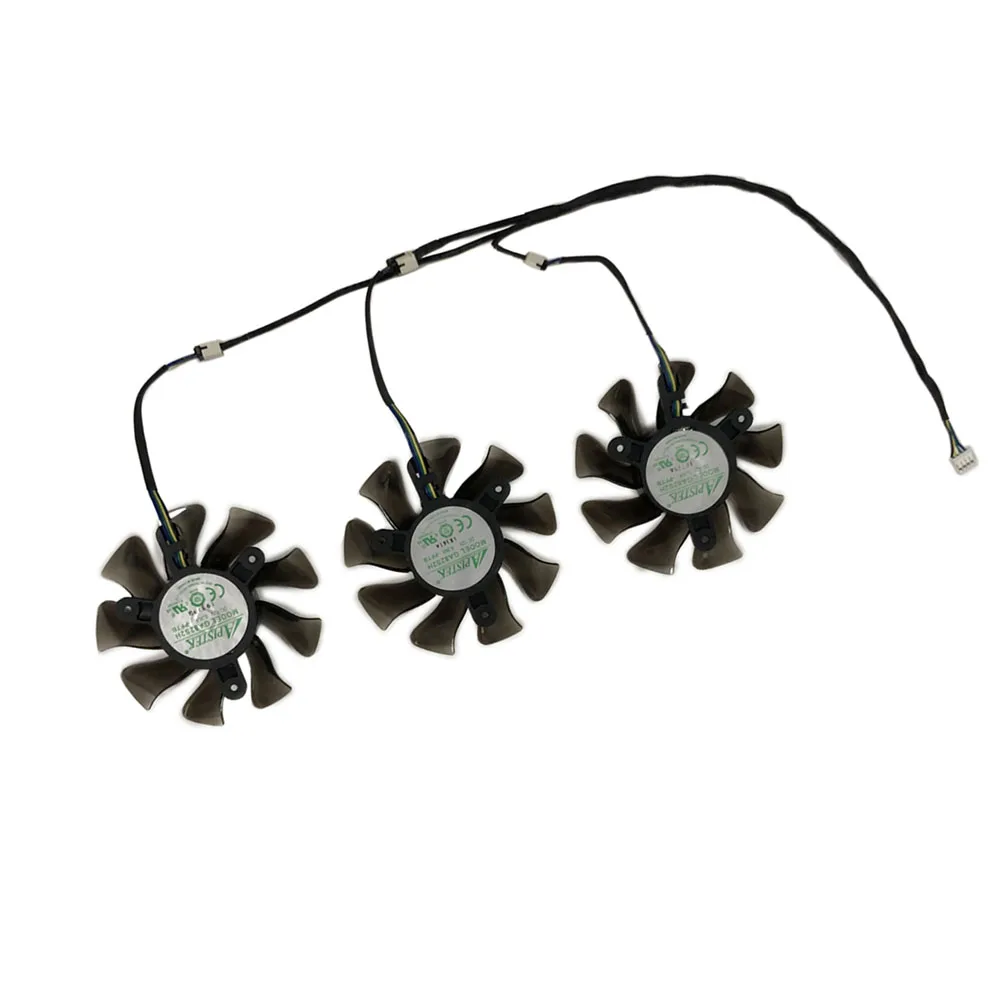 

3Pcs/Set GA82S2H GPU VGA Cooler Fan For kuroutoshikou GALAKURO RTX 2080Ti GG-RTX2080Ti-E11GB/TP Graphics Cards Cooling Replace