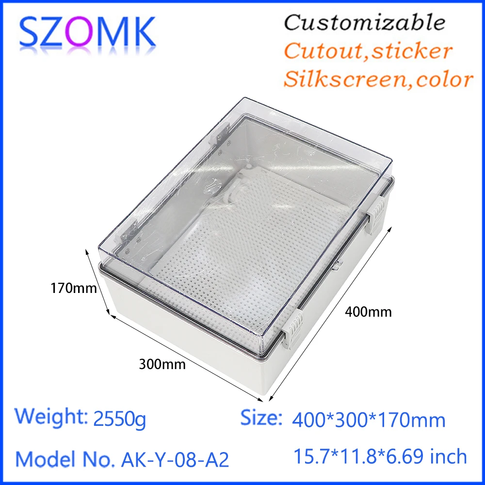 400x300x170 мм настенный корпус литой премиум серии Поликарбонат Abs с шарнирной