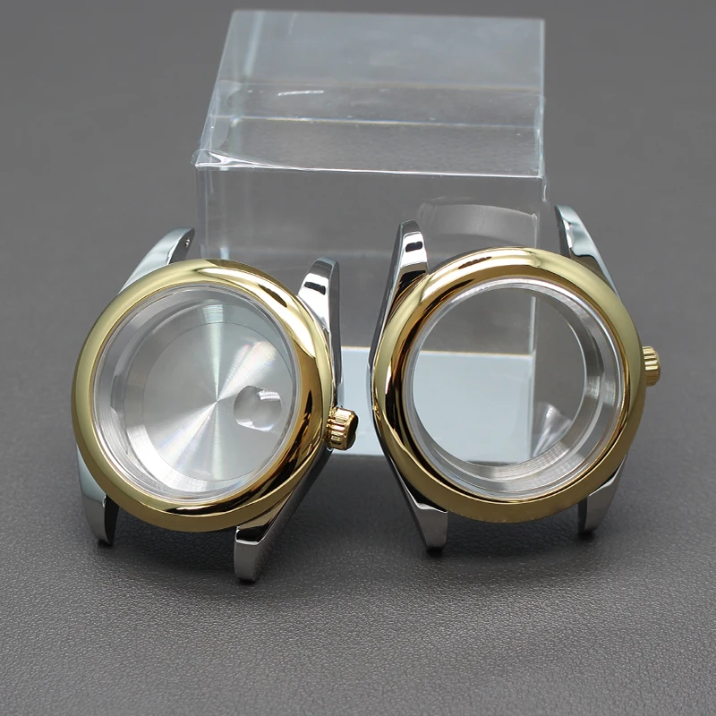 

Gold 40mm 36mm Men's Watches Cases Parts Oyster Sapphire Crystal Glass For nh34 nh35 nh36 nh38 Miyota 8215 Movement 28.5mm Dial