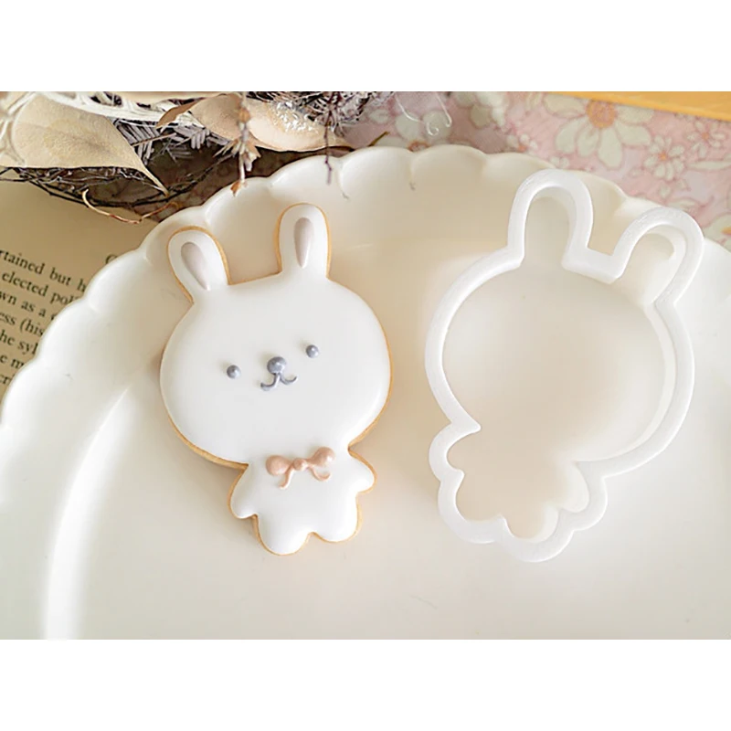 Cute Baby Bear Rabbit Cat Cookie Mold Biscuit Fondant Cutter Plastic DIY Home Baking Mould for Icing | Дом и сад