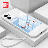 bandai cartoon doraemon glass phone case for iphone 13 13pro 12 12pro 11 pro x xs max xr 7 8 plus kawaii back covers fundas
