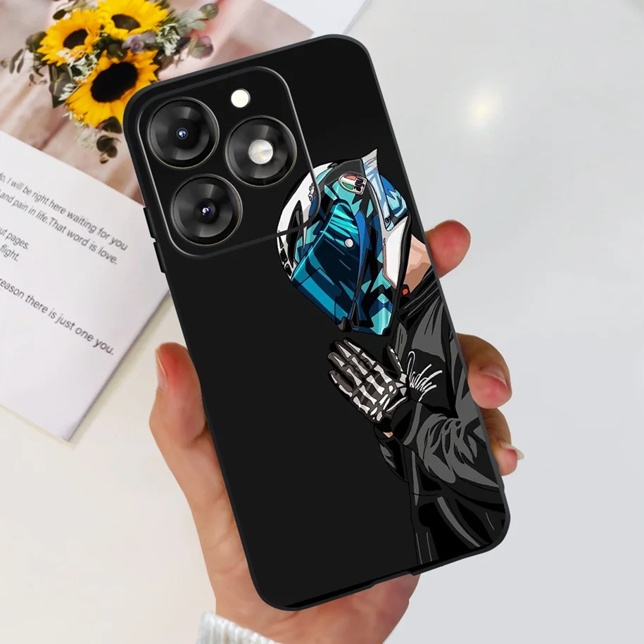 Для Itel A70 чехол мягкий черный силиконовый разноцветные бабочки цветы для A665L A 70