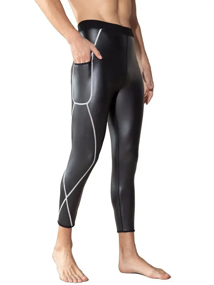 Женские Лоскутные карманы эластичные брюки из искусственной кожи Колготки для