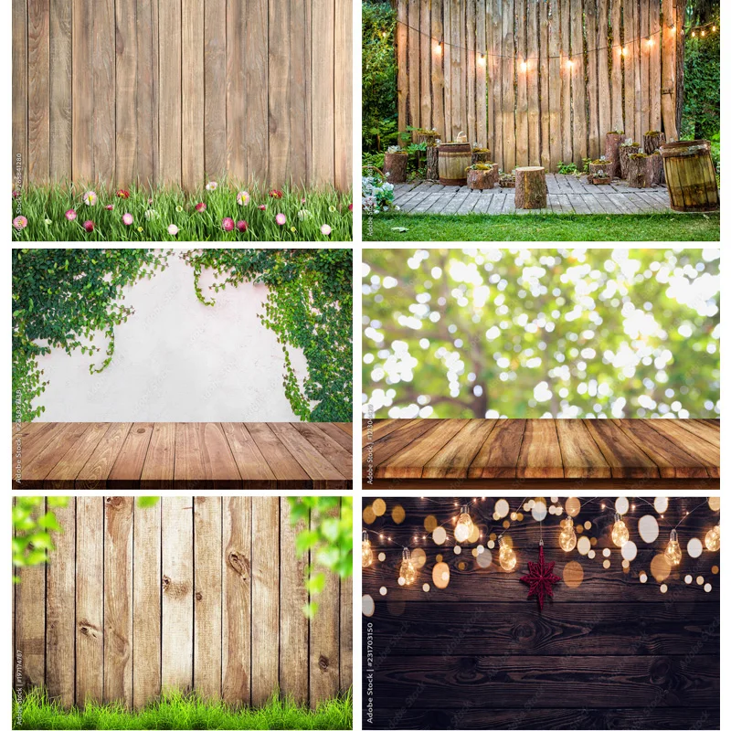 

Vinyl Custom Photography Backdrops Landscape Planks Photo Studio Background Props 2216 HJK-03