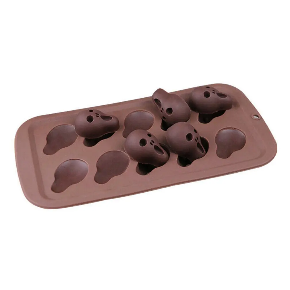 

Silicone Ten-link Halloween Ghost Skull Chocolate Mold Candy Ice Cube Mold Silicone Chocolate Mold Skull Candy Mold