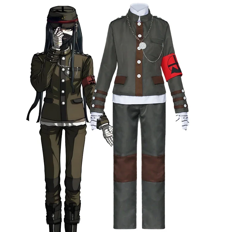 Фото Взрослый наряд на Хэллоуин для женщин и мужчин Danganronpa косплей Korekiyo Shinguji костюм пальто рубашка брюки маска униформа полный комплект 2025 №1