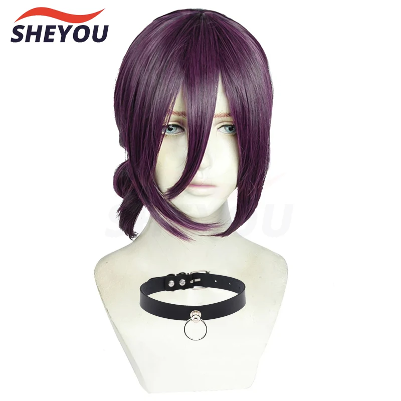 

Reze Cosplay Wig Chainsaw Man Cosplay Purple Brown Ponytail Hair Pelucas Halloween Carnival Party Role Play Wigs + Wig Cap