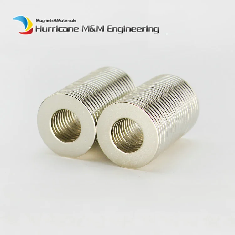 

50pcs NdFeB Magnet Ring OD 20x10x1.5 (+/-0.1)mm thick Neodymium Permanent Magnets Rare Earth Magnets Grade N42