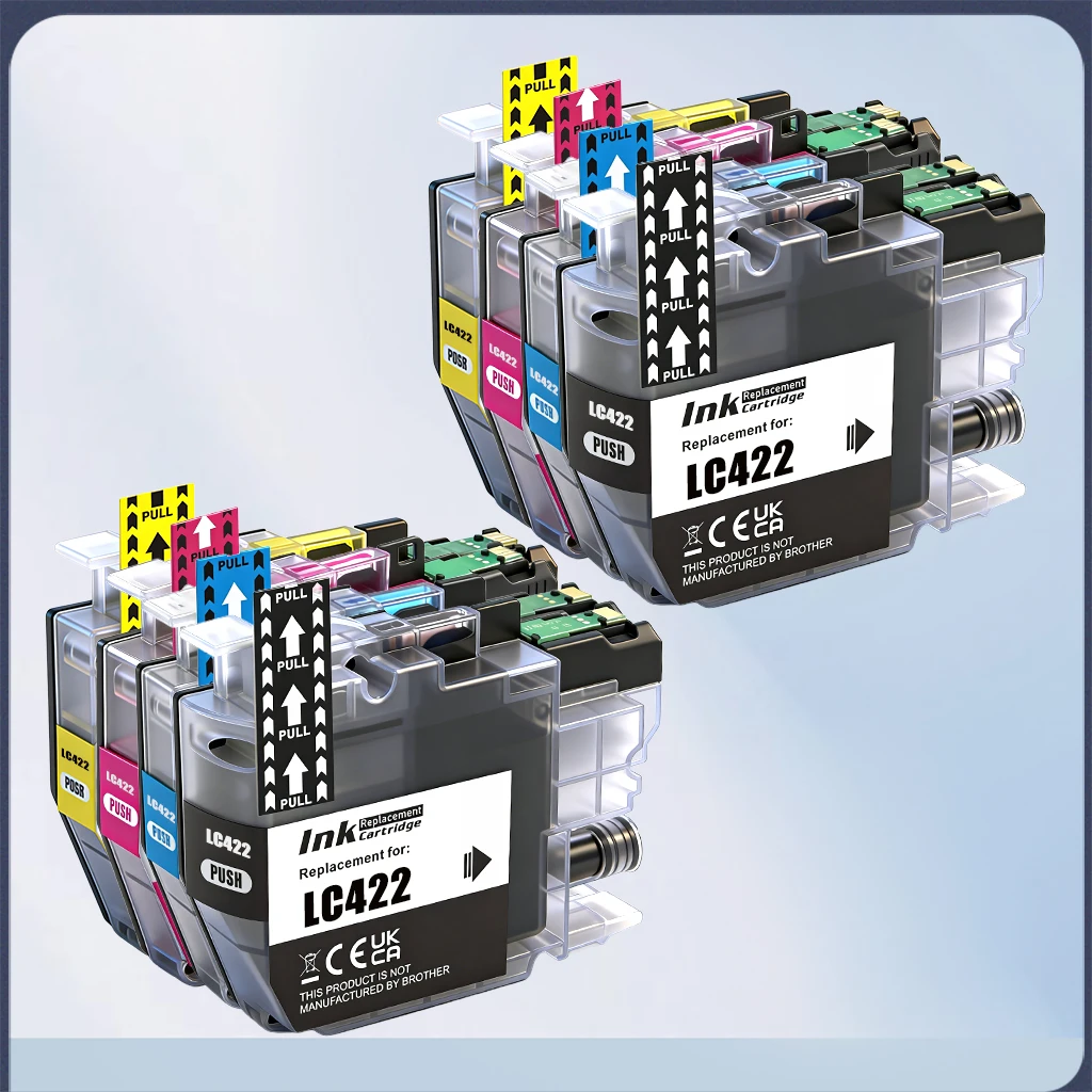 Фото Чернила для принтеров Brother LC422 LC422XL, совместимые с MFC-J5340DW J6540DW J6940DW J5345DW J5740DW, премиум-качество, пигментные. №1