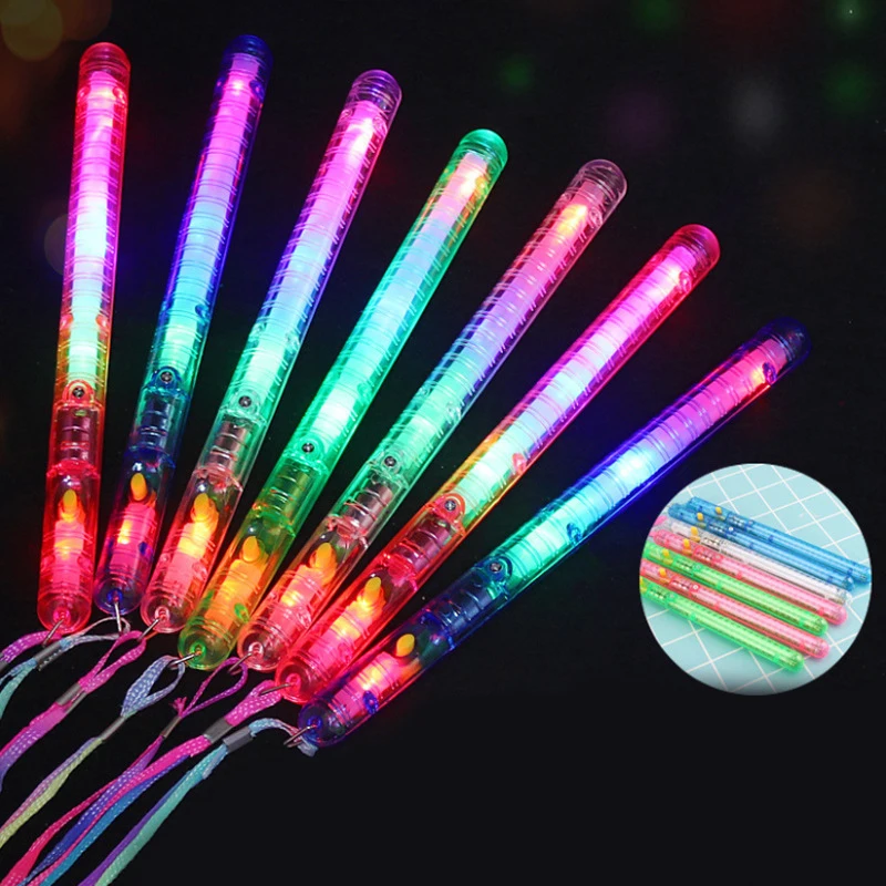 

1 Pcs Colourful LED Glow Sticks With Ropes Candy Coloured Flashing Sticks Concert Cheering Toys Luminous Sticks Children's Gifts