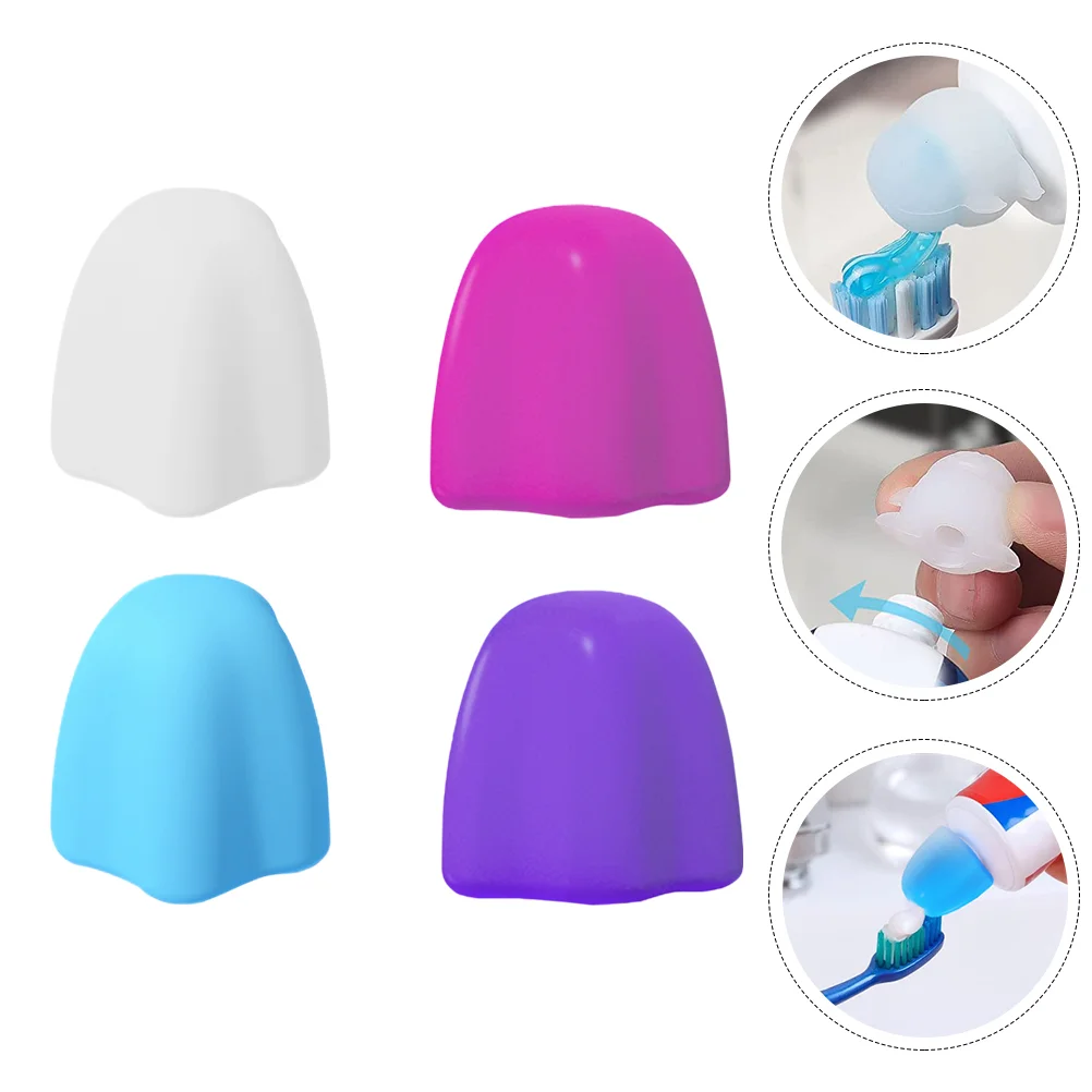 

4pcs Convenient Toothpaste Dispensers Self-sealing Toothpaste Caps Multifunational Toothpaste Covers for Home Bathroom Gift