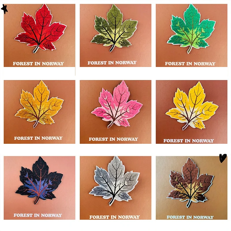 

Maple Leaf Anime Patch Embroidered Patches for Clothing Iron on Patches Stripe on Clothes Applique Jacket Jeans Patch