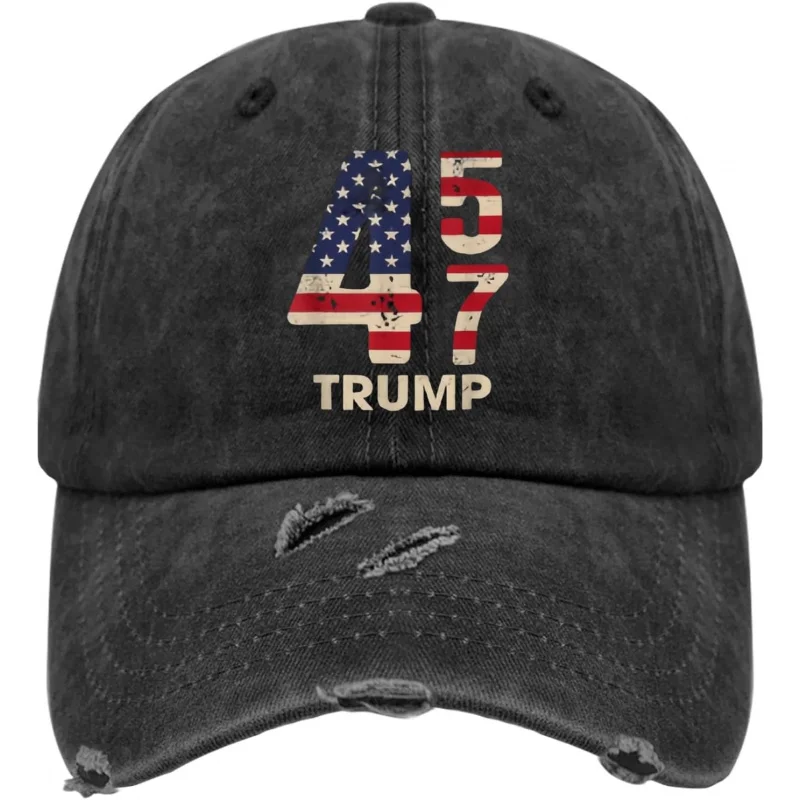 Женские шапки Trump 2024 45 47 потертые бейсболки винтажные для бега Allblack