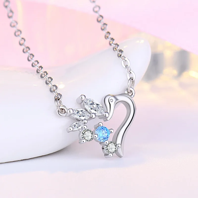 Женское ожерелье из серебра 925 пробы с кристаллами