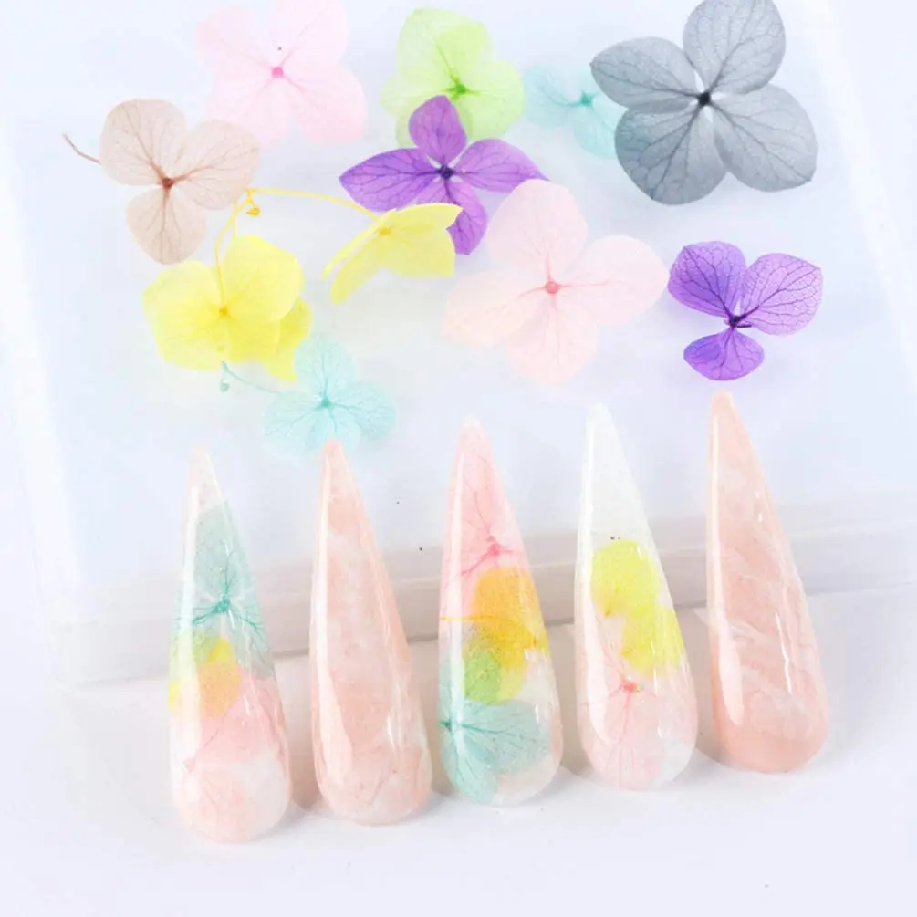 Набор сушеных цветов 300 дизайн ногтей Смешанная форма 3D сушеный цветок яркий